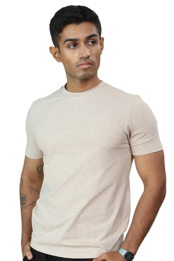 Carbon Heavyweight Melange T-Shirt – Sorona™ (Oat Melange)