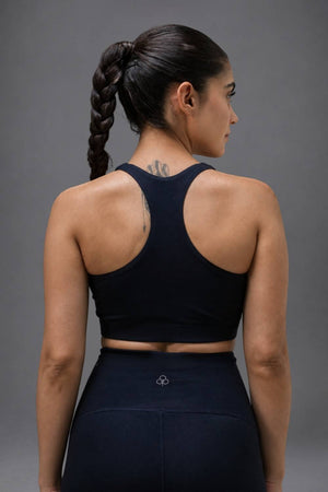Organic Cotton Full Coverage Sports Bra (Midnight Navy)