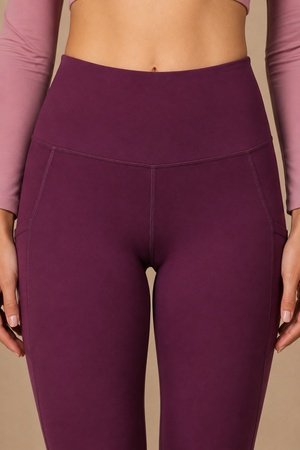 Flared Yoga Leggings (Bio-Poly Edition) (Deep Purple)