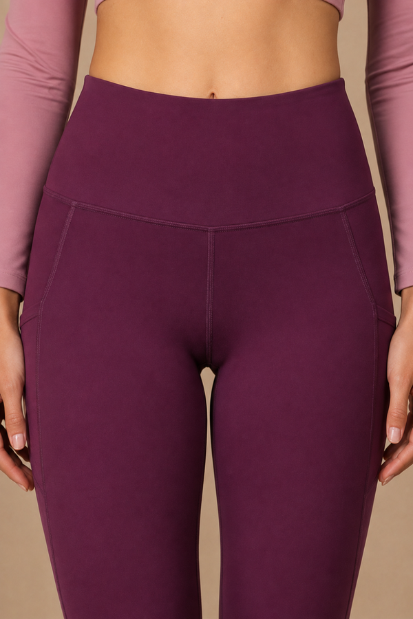 Flared Yoga Leggings (Bio-Poly Edition) (Deep Purple)