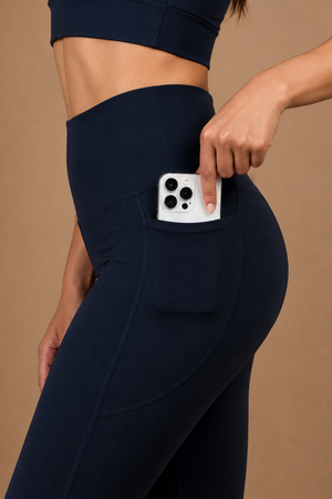 Flared Yoga Leggings (Bio-Poly Edition) (Midnight Navy)