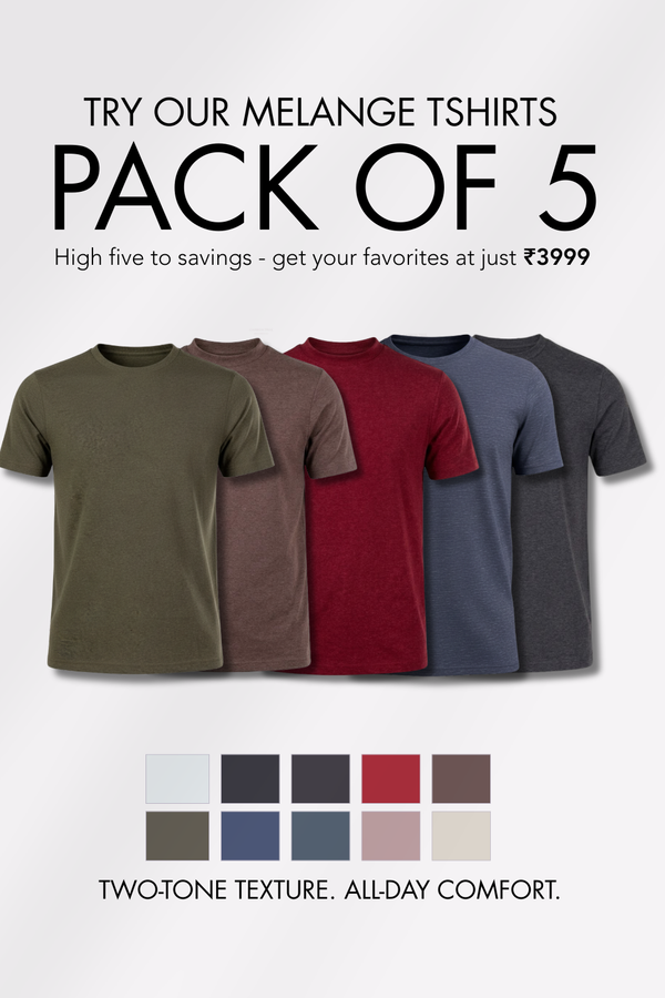 Carbon Heavyweight Melange T-Shirt - Pack of 5