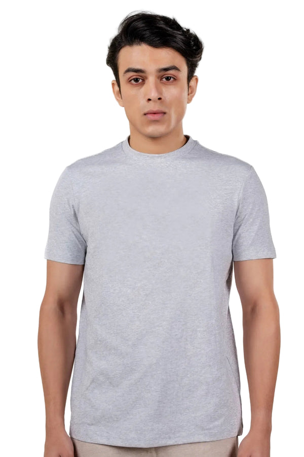 Carbon Heavyweight Melange T-Shirt – Sorona™ (Light Grey Melange)