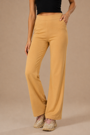 Carbon Straight Pants – EcoCiclo™ Biodegradable Polyester (Latte Brown)