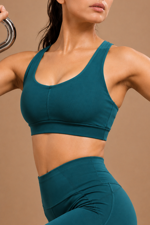 U-Neck Active Bra (Deep Teal)