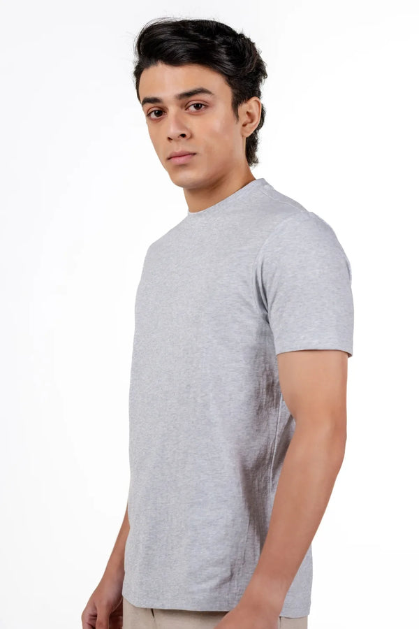 Carbon Heavyweight Melange T-Shirt – Sorona™ (Light Grey Melange)