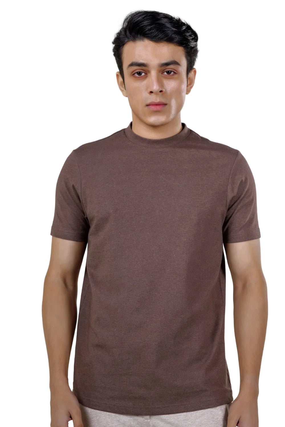 Carbon Heavyweight Melange T-Shirt – Sorona™ (Dark Brown Melange)