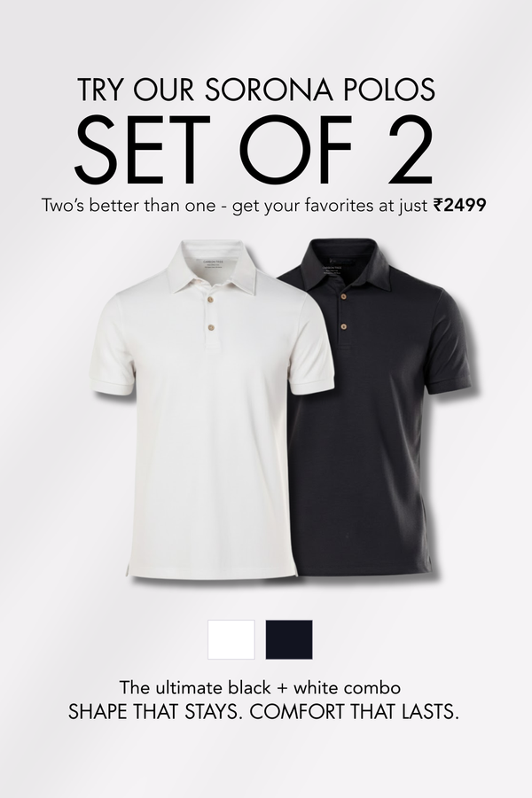 Sorona™ Polo - Black & White - Pack of 2