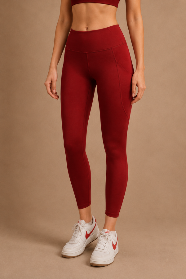 Carbon Sculpt Legging (2 Pockets) (Red Rush)