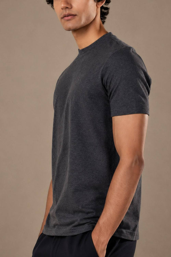 Carbon Heavyweight Melange T-Shirt – Sorona™ (Charcoal Melange)