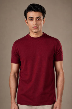 Carbon Heavyweight Melange T-Shirt – Sorona™ (Red Melange)