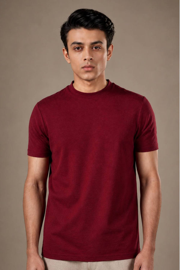 Carbon Heavyweight Melange T-Shirt – Sorona™ (Red Melange)
