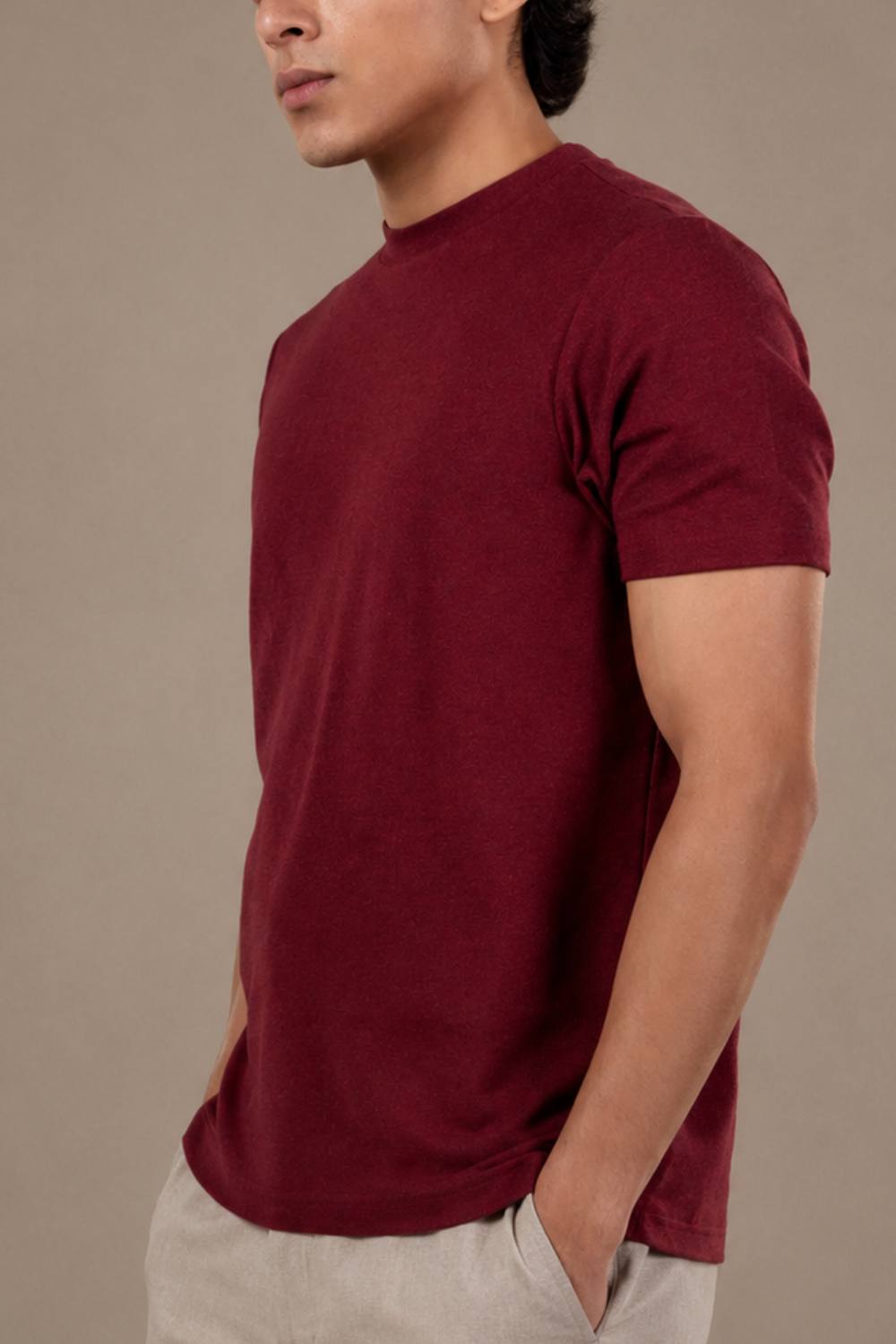 Carbon Heavyweight Melange T-Shirt – Sorona™ (Red Melange)