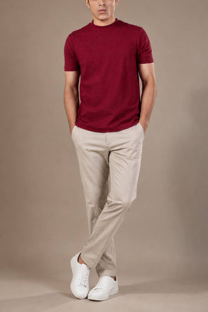 Carbon Heavyweight Melange T-Shirt – Sorona™ (Red Melange)