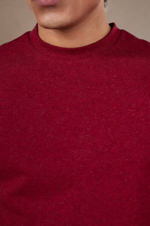 Carbon Heavyweight Melange T-Shirt – Sorona™ (Red Melange)