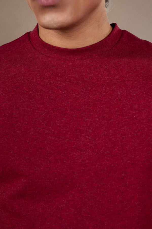 Carbon Heavyweight Melange T-Shirt – Sorona™ (Red Melange)