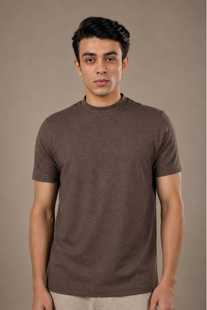 Carbon Heavyweight Melange T-Shirt – Sorona™ (Dark Brown Melange)
