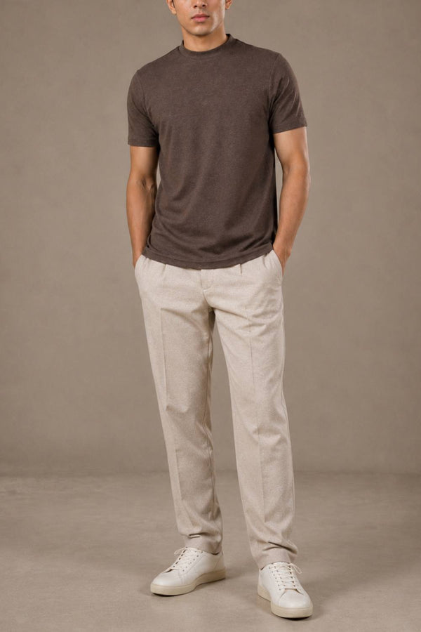 Carbon Heavyweight Melange T-Shirt – Sorona™ (Dark Brown Melange)