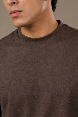 Carbon Heavyweight Melange T-Shirt – Sorona™ (Dark Brown Melange)