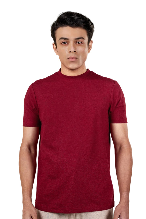 Carbon Heavyweight Melange T-Shirt – Sorona™ (Red Melange)