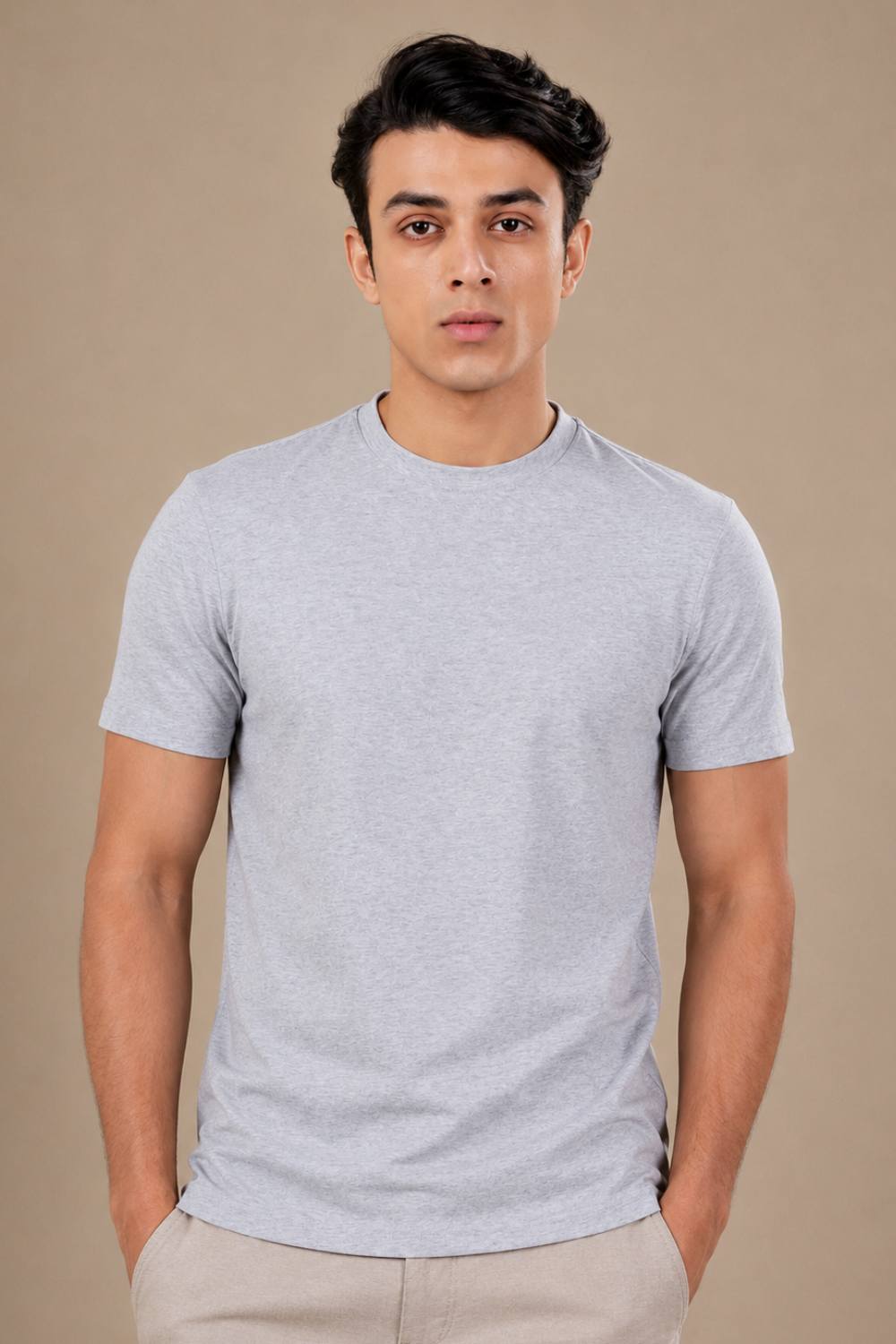 Carbon Heavyweight Melange T-Shirt – Sorona™ (Light Grey Melange)