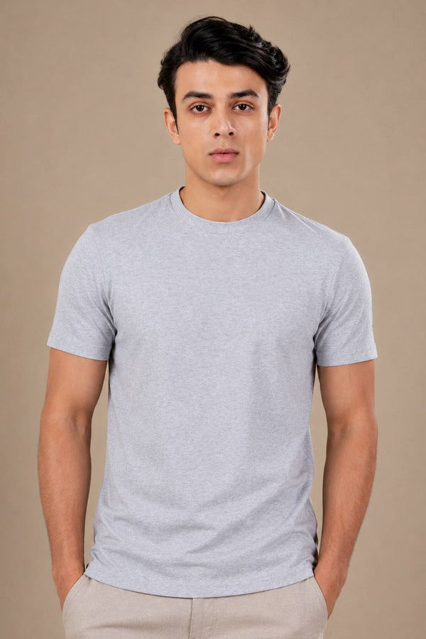 Carbon Heavyweight Melange T-Shirt – Sorona™ (Light Grey Melange)