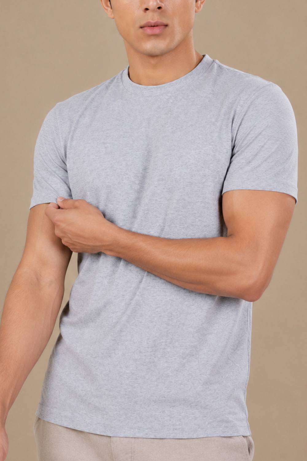 Carbon Heavyweight Melange T-Shirt – Sorona™ (Light Grey Melange)