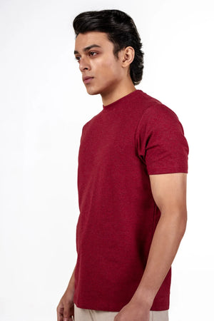 Carbon Heavyweight Melange T-Shirt – Sorona™ (Red Melange)