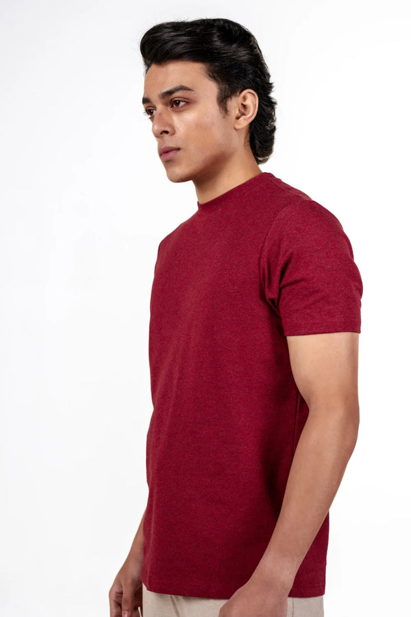 Carbon Heavyweight Melange T-Shirt – Sorona™ (Red Melange)