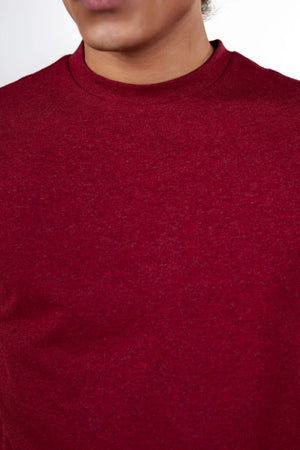 Carbon Heavyweight Melange T-Shirt – Sorona™ (Red Melange)