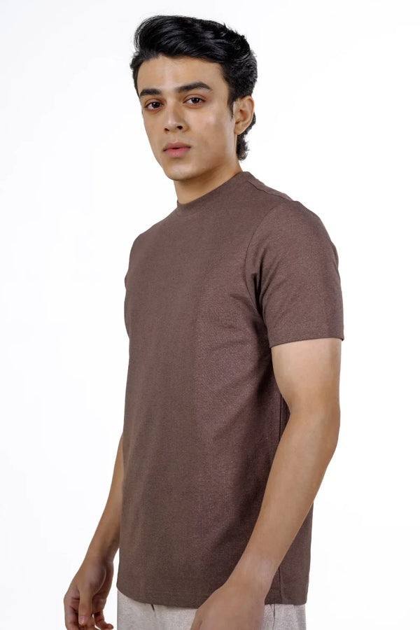 Carbon Heavyweight Melange T-Shirt – Sorona™ (Dark Brown Melange)