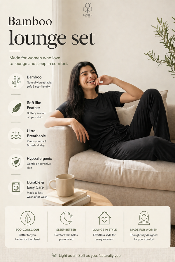 Women’s Bamboo Lounge Set (Carbon Black)