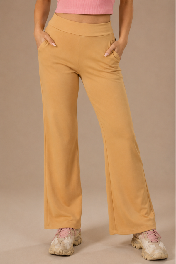 Carbon Straight Pants – EcoCiclo™ Biodegradable Polyester (Latte Brown)
