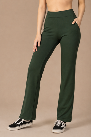 Carbon Straight Pants – EcoCiclo™ Biodegradable Polyester (Pine Green)