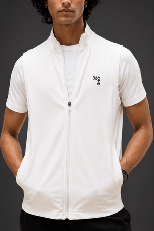 360 ONE Men's Sleeveless Jacket (Chalk)