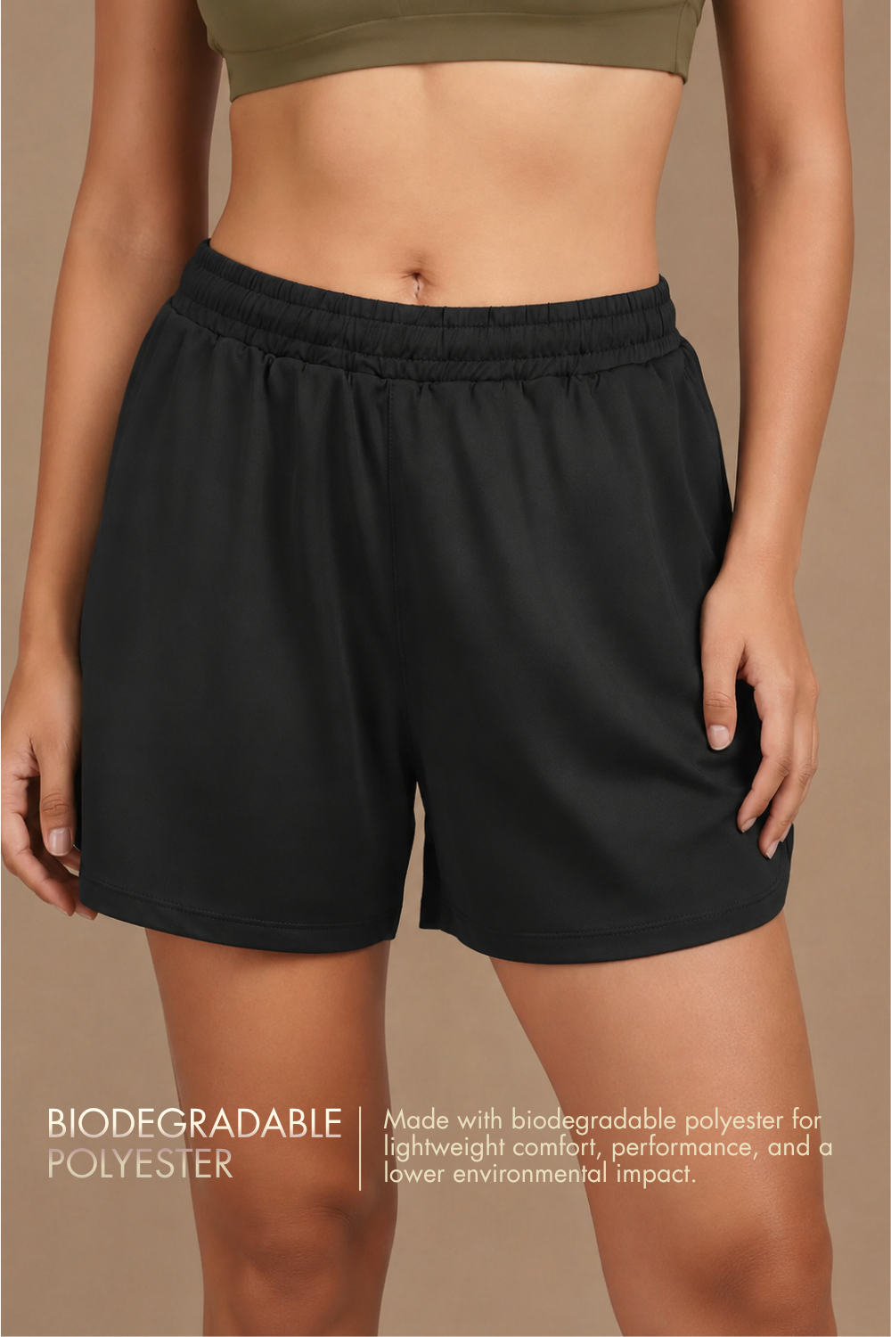 Bio Active Shorts – EcoCiclo™ Biodegradable Polyester (Coal Grey)
