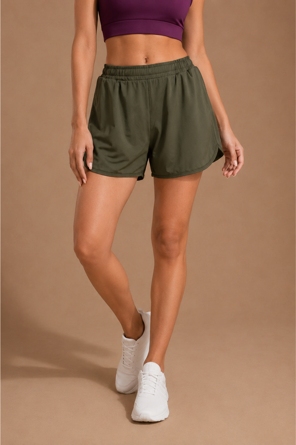 Bio Active Shorts – EcoCiclo™ Biodegradable Polyester (Sage Green)