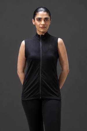 Women's Organic Cotton Sleeveless Jacket (Carbon Black)