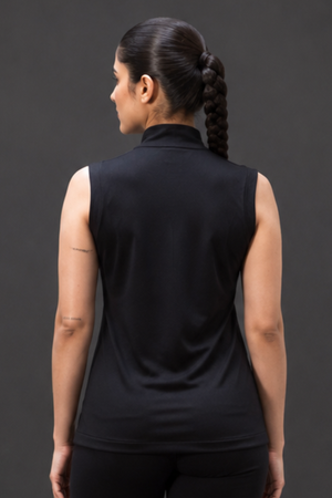 Women's Organic Cotton Sleeveless Jacket (Carbon Black)