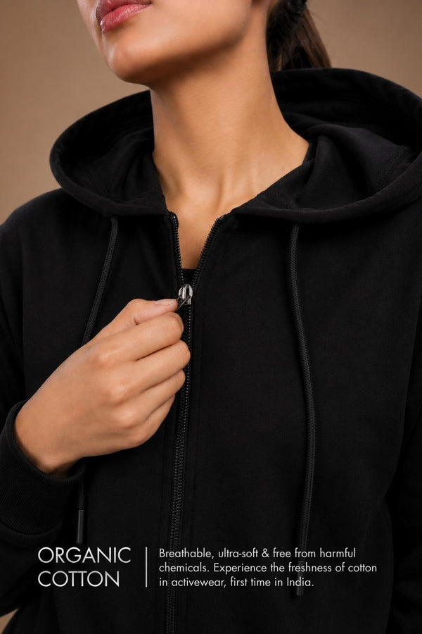 Women’s Cropped Hoodie (Carbon Black)