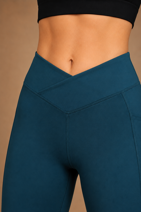 Carbon Crossband Legging (Deep Teal)