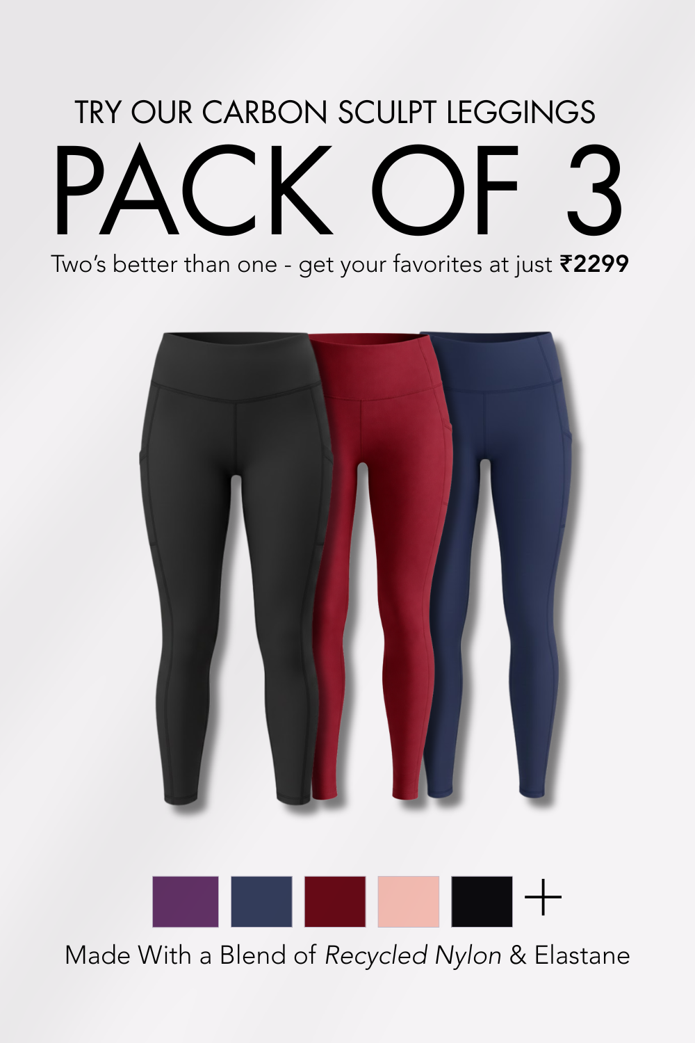 Women Sculpt Leggings - Pack of 3