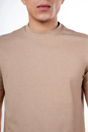 Carbon Heavyweight Melange T-Shirt – Sorona™ (Light Brown Melange)