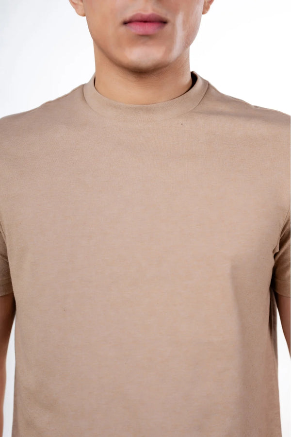 Carbon Heavyweight Melange T-Shirt – Sorona™ (Light Brown Melange)