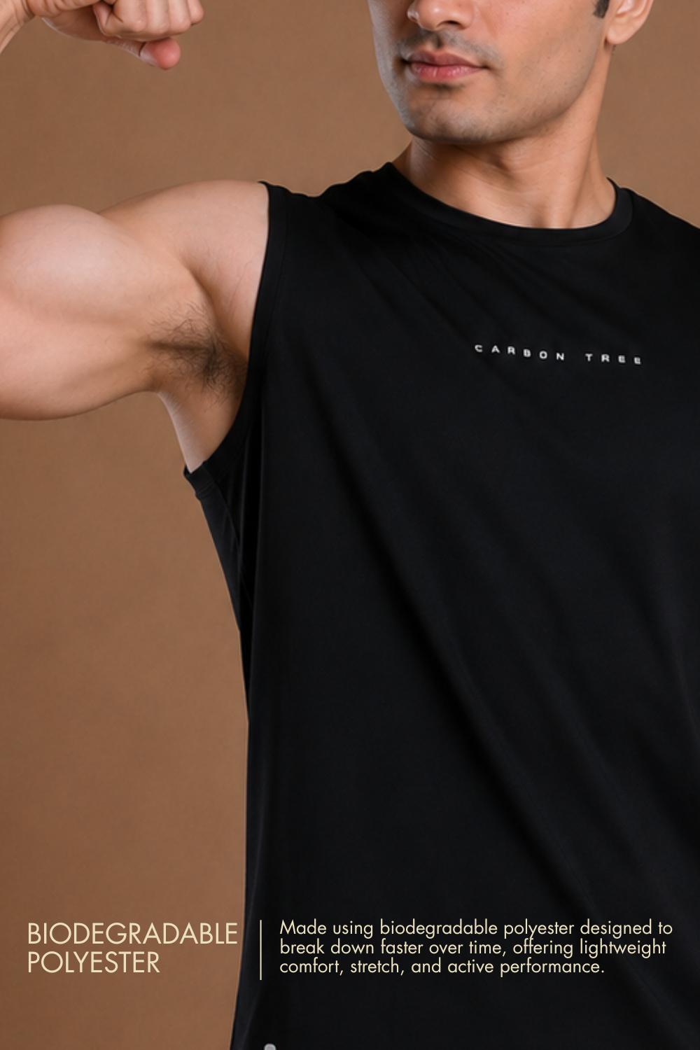 Men’s Bio Sports Tank – EcoCiclo™ Biodegradable Polyester (Carbon Black)