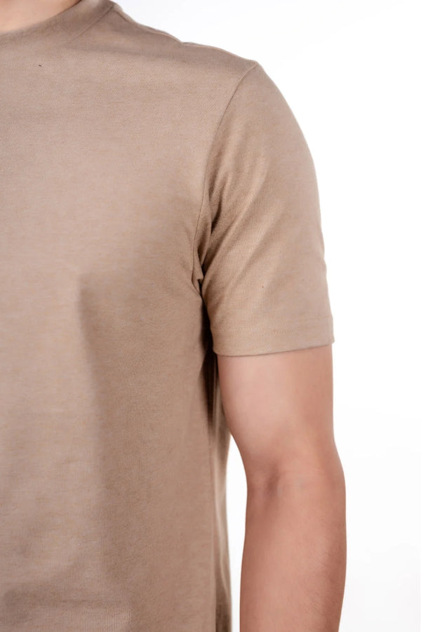 Carbon Heavyweight Melange T-Shirt – Sorona™ (Light Brown Melange)