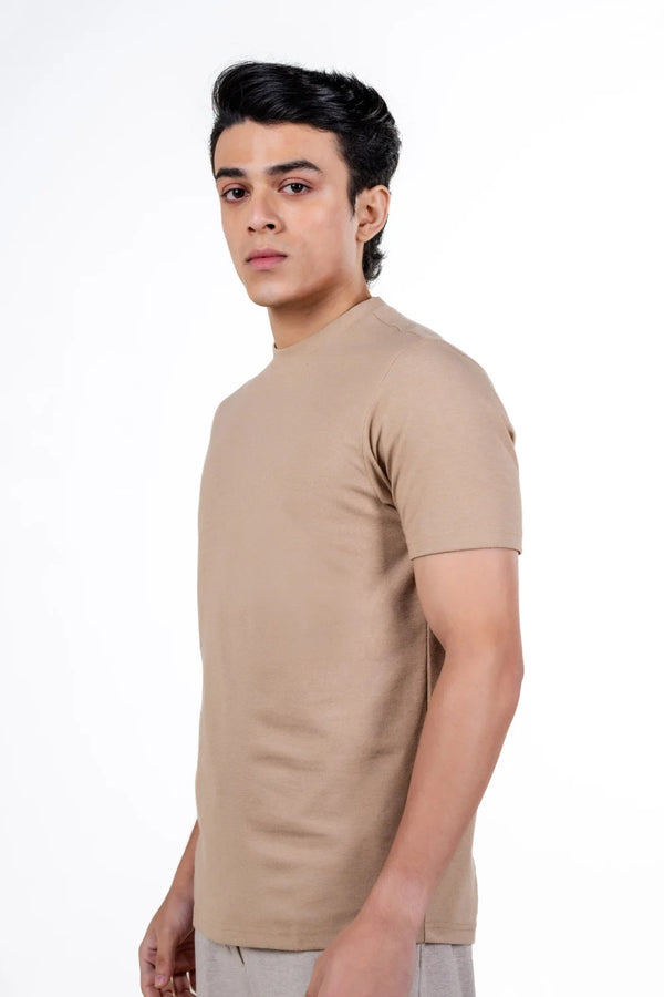 Carbon Heavyweight Melange T-Shirt – Sorona™ (Light Brown Melange)