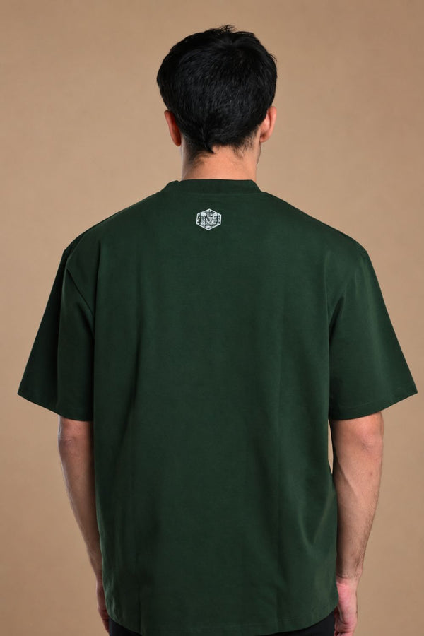 Oversized Carbon T-shirt (Pine Green) - Printed