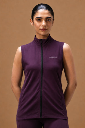 Grant Thornton Women's Sleeveless Jacket (Plum)