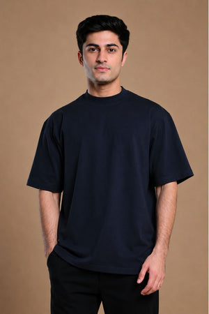 Oversized Carbon T-shirt (Midnight Navy) - Printed